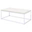 Table basse rectangulaire avec surface en chêne et base en métal