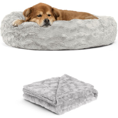 Best Friends by Sheri Bundle The Original Calming Lux Donut Cuddler Pet Bed/Throw