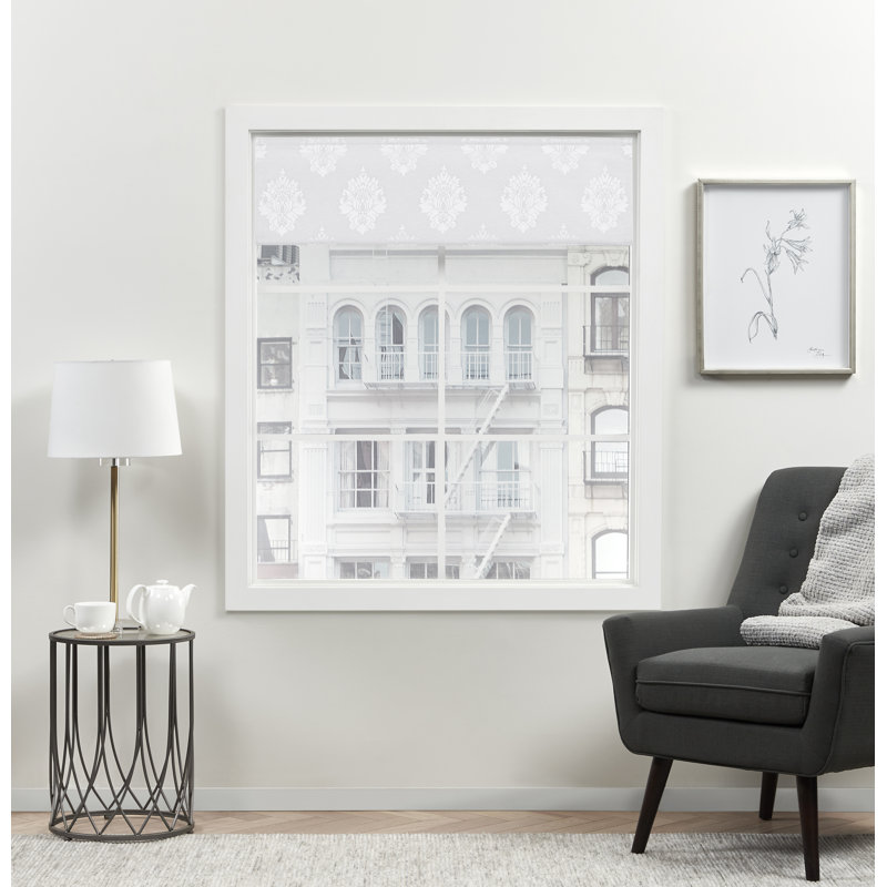 Store romain occultant 100% occultant Exclusive Home Marseille, L 23 po x L 64 po, Blanc