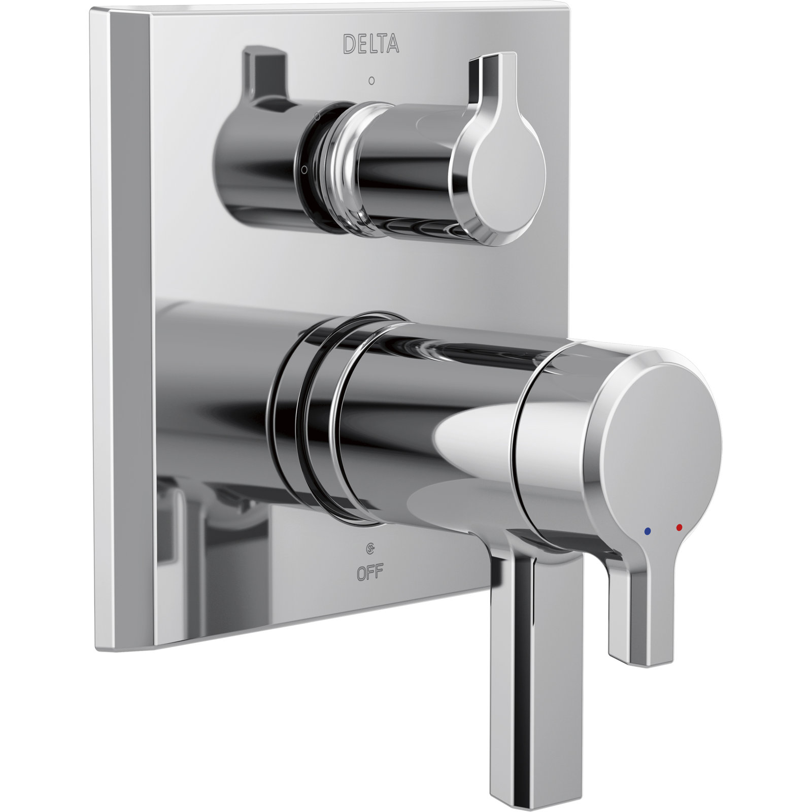 Pivotal Tempassure Valve Trim with Diverter, Lumicoat Chrome
