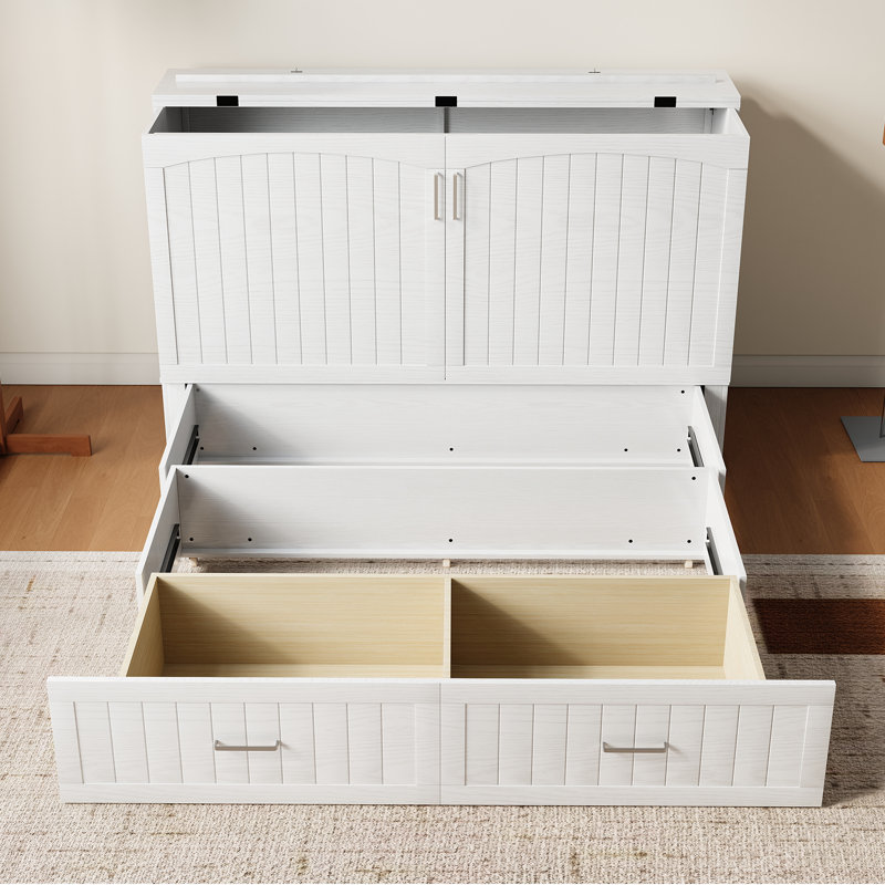  Armoire de rangement grand lit escamotable, Blanc