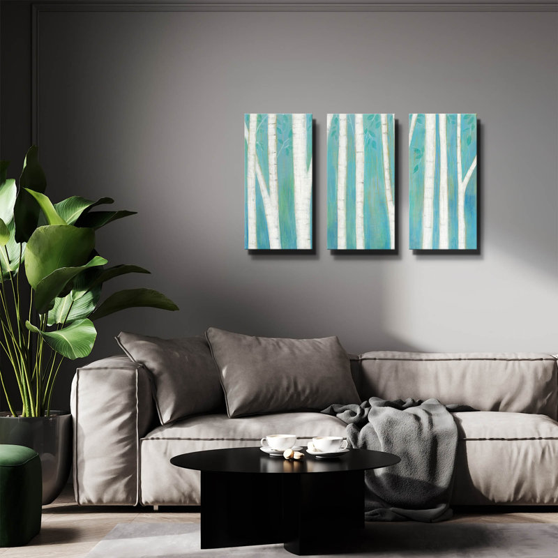 « Bois printanier » de Melissa Averinos, triptyque mural, 91,4 cm x 61 cm, 78"x34"