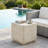 Outdoor Patio Square Side Table with Travertine Look MGO Concrete
