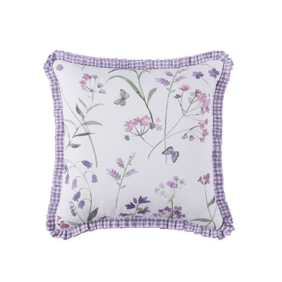 Coussin décoratif carré lilas 18 po Nola