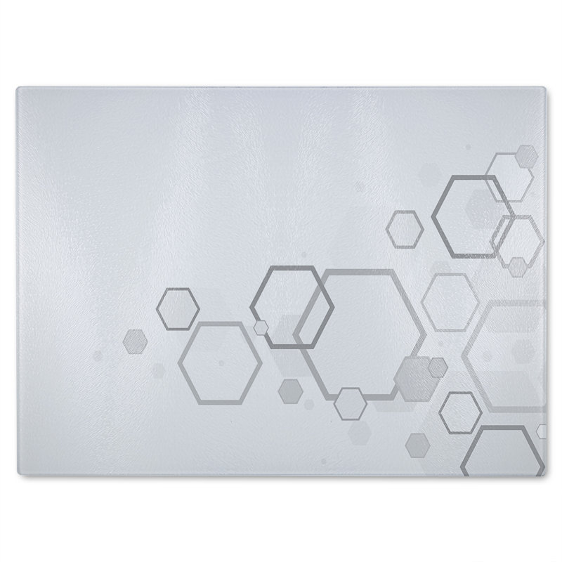 Abstract Hexagon Glass Chopping Board