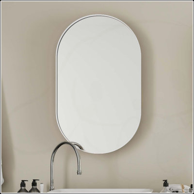 Versatile Metal Framed Bathroom Cabinet with Mirror and Adjustable Shelves for Storage