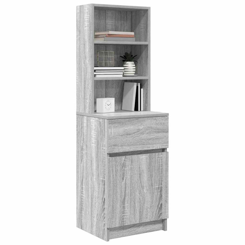 Bedside Cabinet 39X35x125 Cm Engineered Wood, Grey Sonoma