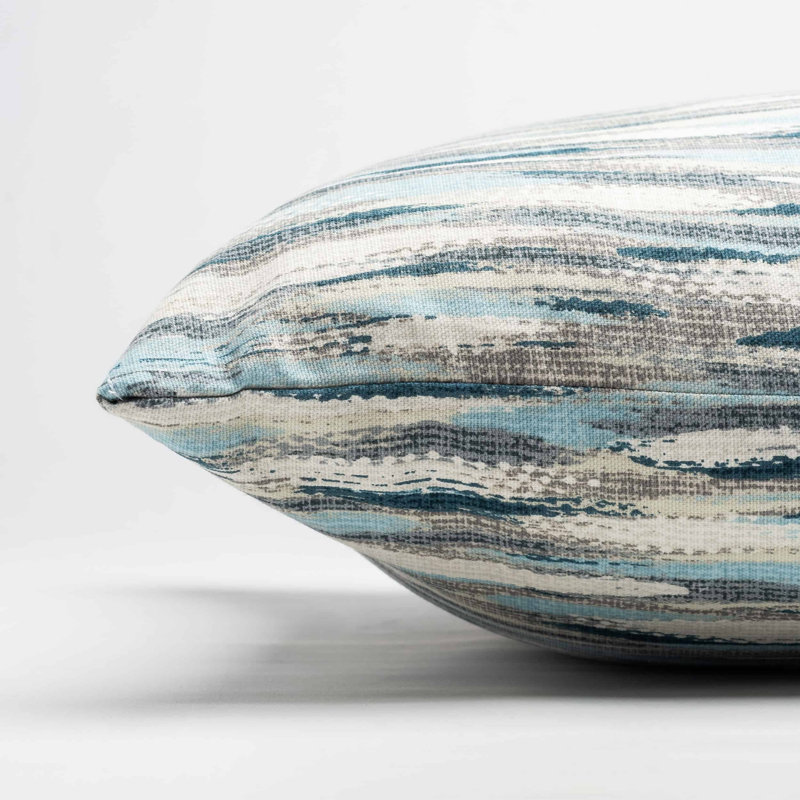Striped Blue Cushion, 43x30cm, Feather filled