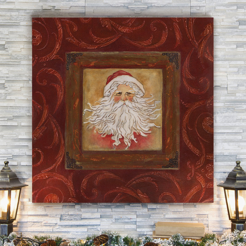 « père noël », impression sur toile tendue, H 16 po x l 16 po x P 1 po