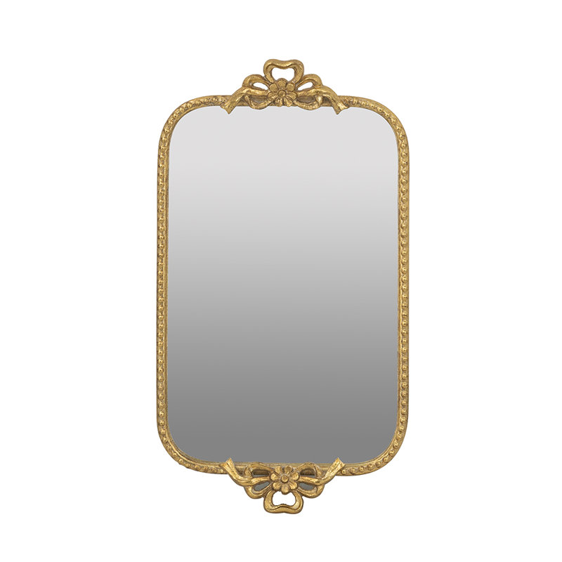 Marielene Gold Iron Tray with Mirrored Surface