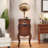 64.96"H Retro Brown Record Player with Bluetooth Speaker Integrated Phonograph