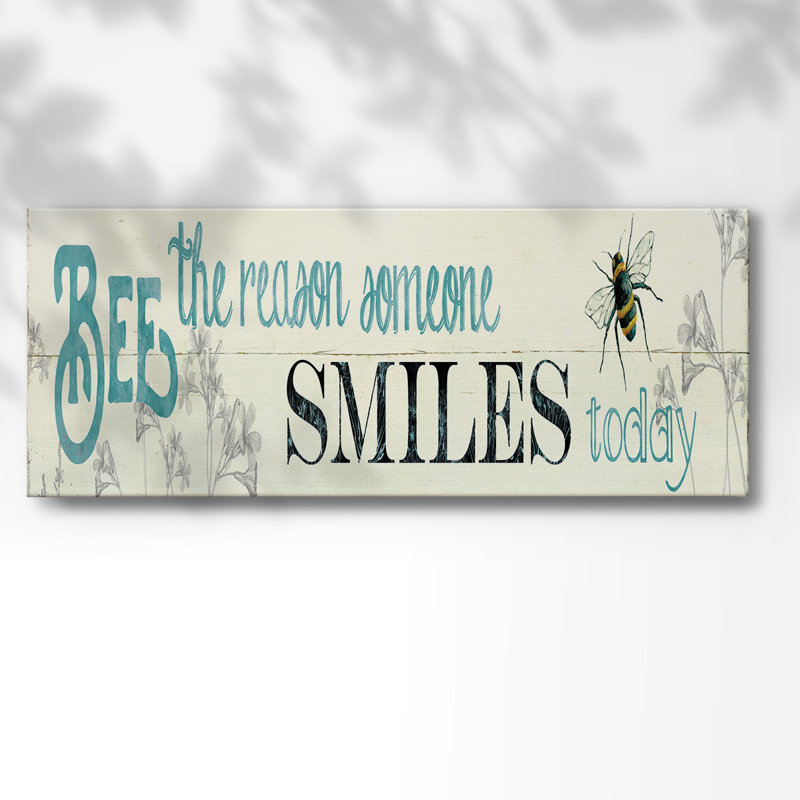 «Bee The Raison On Canvas», art textuel, H 20 po x l 50 po x P 1,5 po