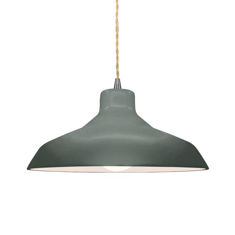 Gela 1 - Light Dome Pendant, Brushed Nickel, 6.25" H x 13.5" W x 13.5" D