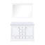 48 po Large meuble-lavabo double blanc, profondeur 22, surface en quartz, miroir de pièce 46 po x P P, comptoir, carré-2045360391