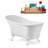 59" Streamline Clawfoot Soaking Acrylic Bathtub With Drain, Clawfeet, and Bamboo Tray-1012264485-1012264665