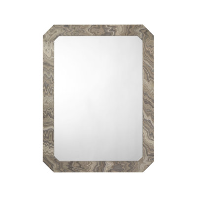 Ravine Wood Wall Mirror, Sand Grey