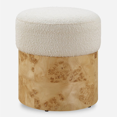 Stafanie Poplar Ivory Ottoman