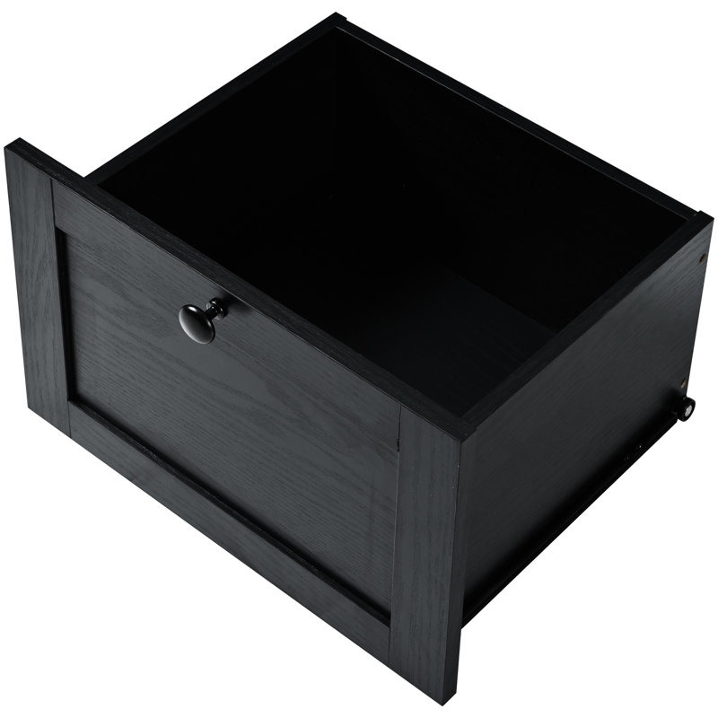 54.5" Black Kitchen Island With Soft Close Hinges And Storage, For Large Internal Shelf Power Outlet, X 28.64" 36.5", Rolling Cart