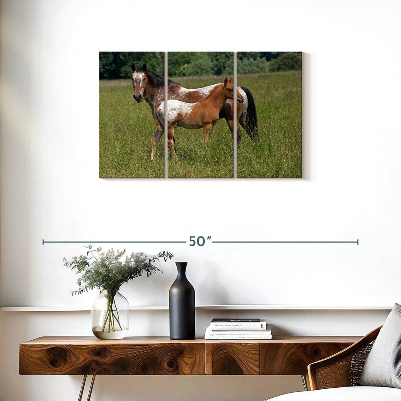 Bramalo Appaloosa, cheval et poulain, H 20 po x l 33 po