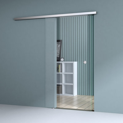 Durovin 900mm internal Sliding Glass Door - Clear Glass - Round Handle - With Soft Close