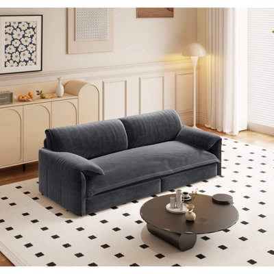 73.2" Queen Pull Out Sofa Bed,3-In-1 Convertible Sleeper Sofa,Multi-Functional Velvet Loveseat Bed,Grey