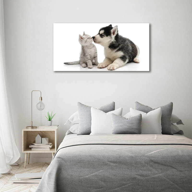 Dog And Cat - Wrapped Canvas Print