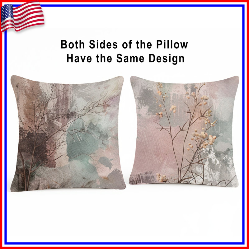 Vase, coussin décoratif double face, 26 po x 26 po