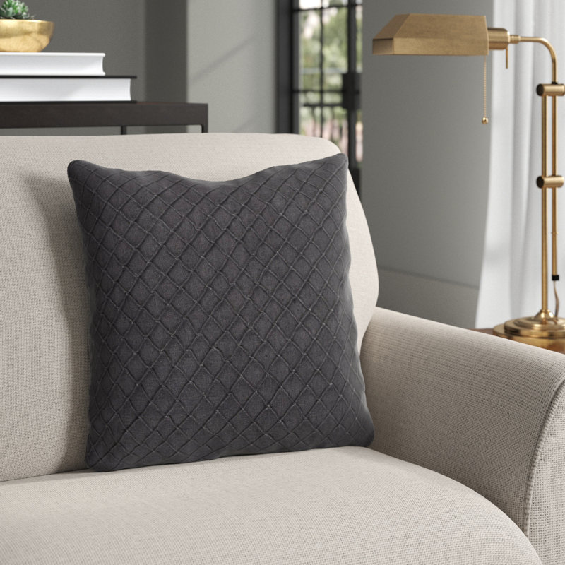 Coussin Pinnacle, 20 po x 20 po, Gris anthracite, HOUSSE de coussin seulement