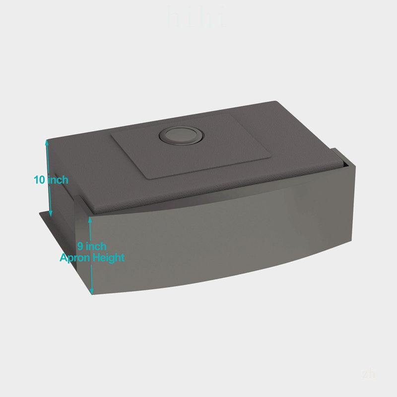 Évier de ferme de 76 cm (30 pouces) en acier inoxydable avec finition canon de fusil, calibre 16, cuve unique profonde et technologie de surface nano