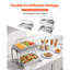 Contenant de présentation de comptoir, plateau de service à salade en acier inoxydable à 2 niveaux, distributeur de condiments de buffet, support refroidi à la glace avec couvercle transparent, pour hôtel-restaurant (1/1 poêle x2)