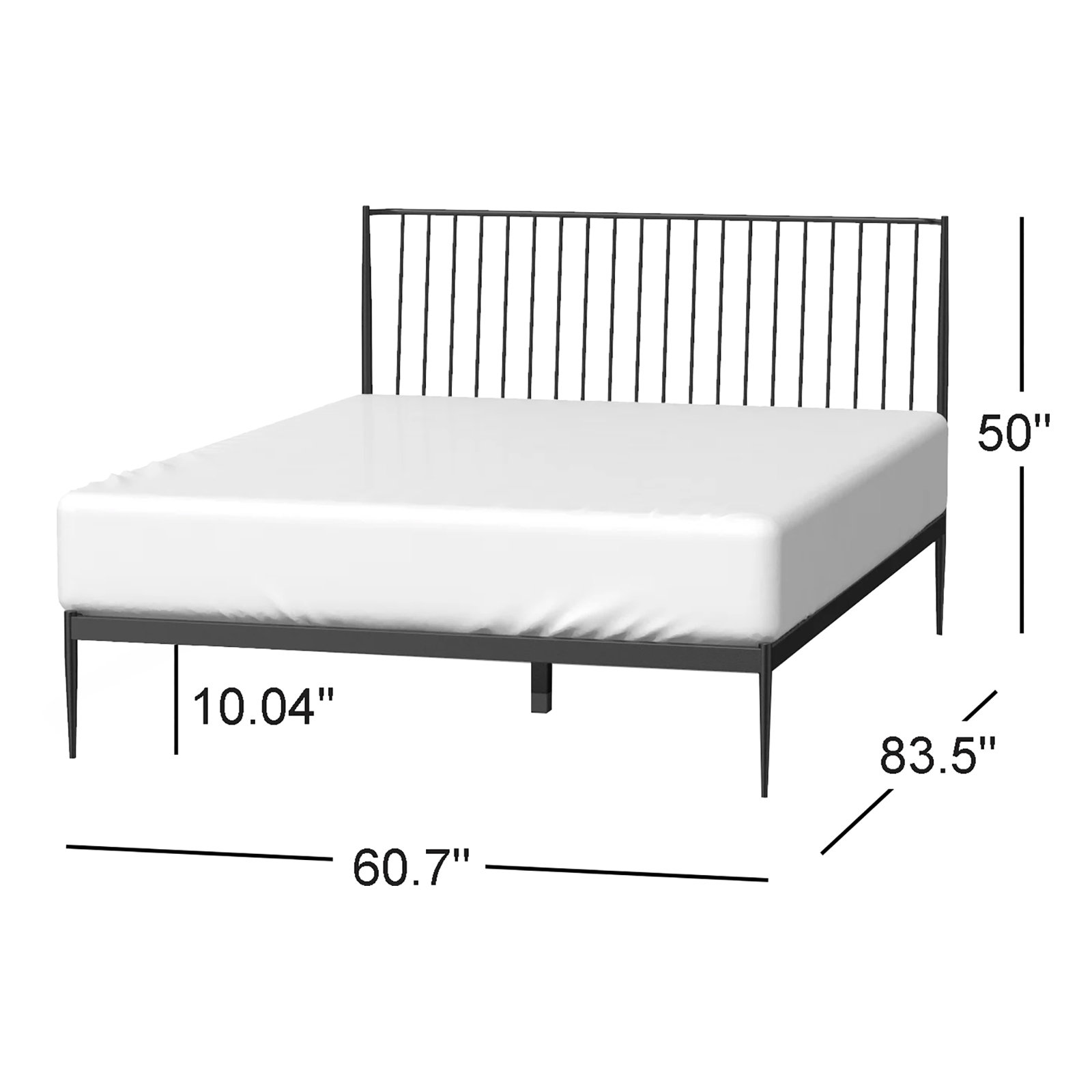 Aston Spindle Bed, Black, Queen
