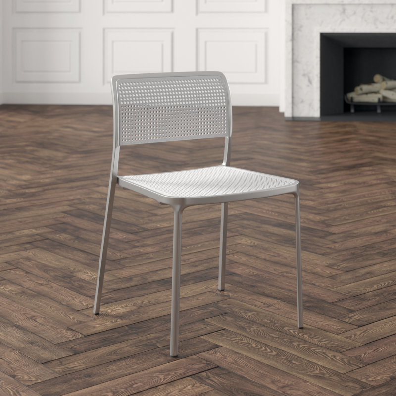 Audrey Dining Chair, White, White Painted Steel