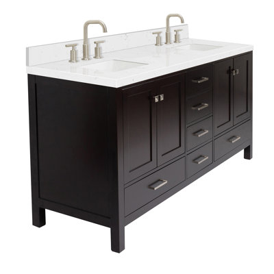 Yeiden 72.25'' Double Bathroom Vanity with Top -  Everly Quinn, 69E199DDB16745AA975231D1E2A0683A