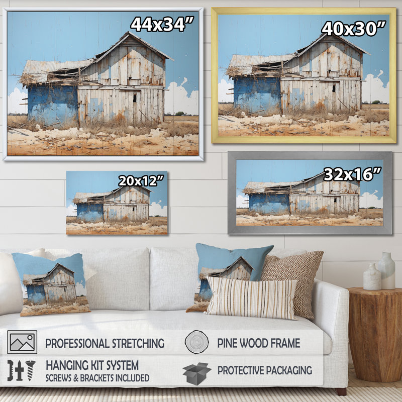 Farmstead Elegance Countryside I, H 24 po x l 32 po x P 1 po, Cadre flottant noir