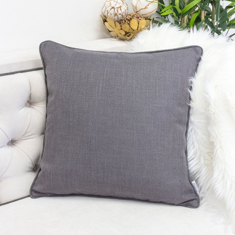 Shyrock Square Pillow Cover & Insert, Gray