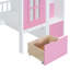Lit superposé rose Twintwin avec bureau convertible, bureau simple et modulaire - rose, attrayant-985721644