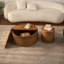 Table basse ronde en rotin avec rangement amovible
