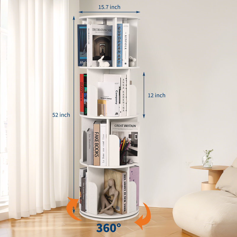 Étagère de rangement rotative en bois