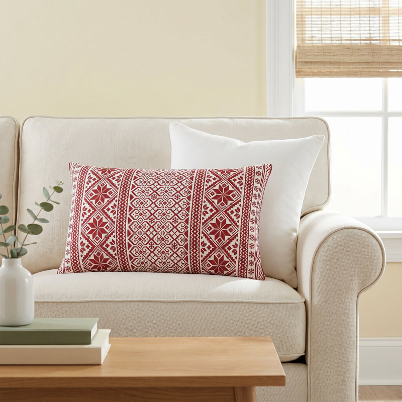 Glenroy Geometric Cotton Reversible Throw Pillow, Polyester/Polyfill