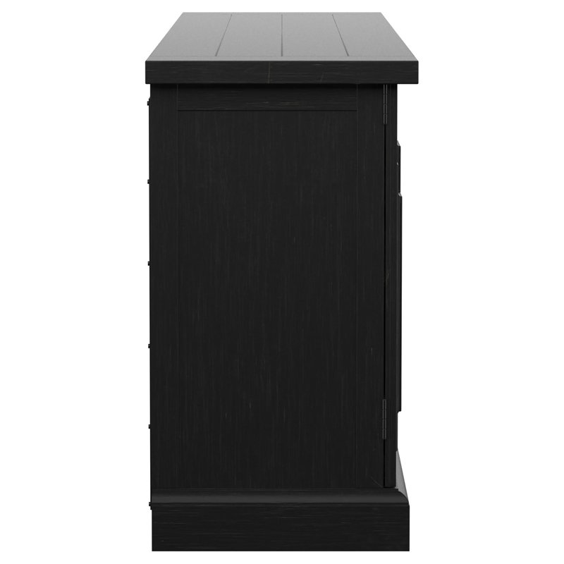 Florence 90'' Distressed Black 4-Door Dining Sideboard Buffet