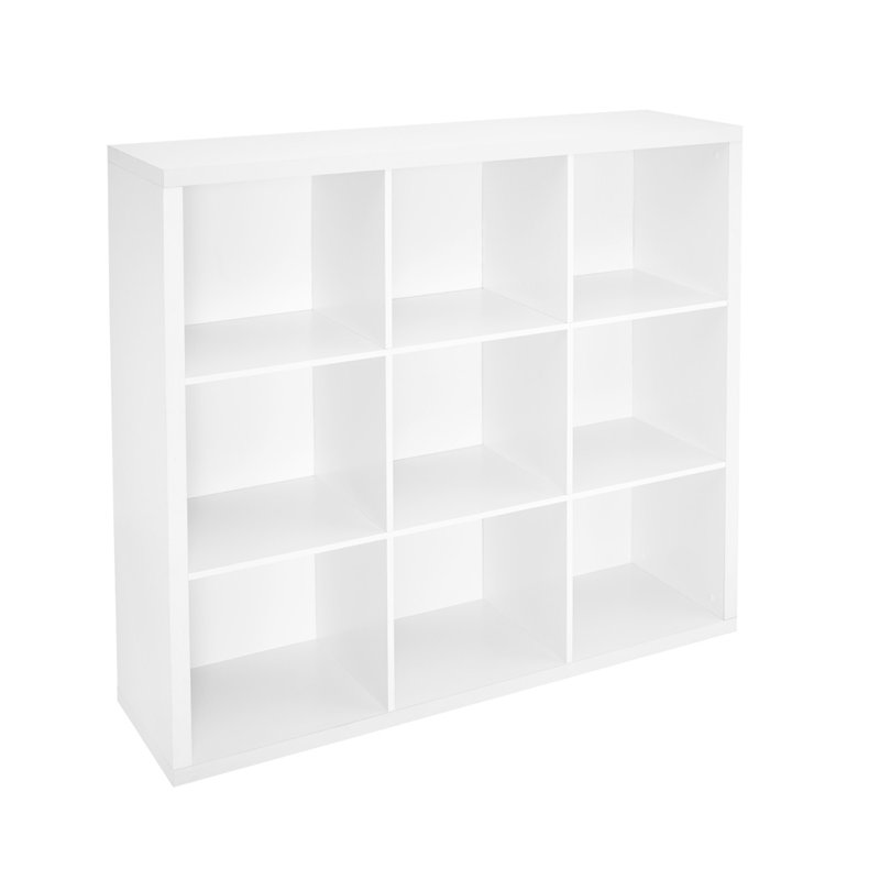 Decorative Storage 9 Cube Bookcase, White