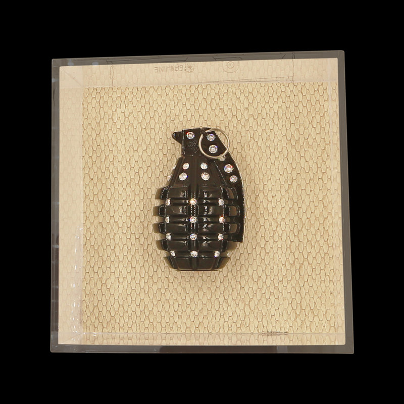 Grenade Of Bling, 6'' H x 6'' W x 3'' D, Black