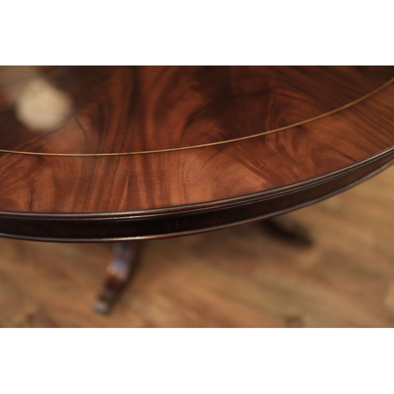 Round Mahogany Dining Table Opens To 10 Feet  Seats 12