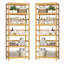 Étagères de rangement pour salle de bain en bambou H 63,4 "x l 23,6", bibliothèques ouvertes à 5 niveaux, tablettes de rangement de cuisine (paquet de 2)-1123731238