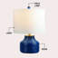 Lampe de table à DEL Malone de 20 po de style transitionnel moderne côtelée en résine/métal, en forme de pot à gingembre-1698549797
