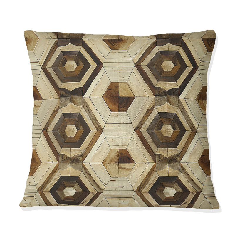 Coussin décoratif brun beige Midcentury III - Midcentury, H 16 po x l 16 po