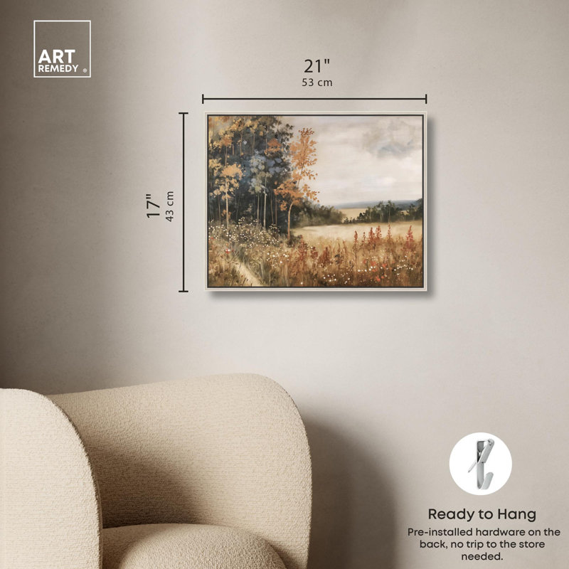 Art Remedy, toile de paysage campagnard, palette d'automne, H 17 po x l 21 po, Encadrement argenté