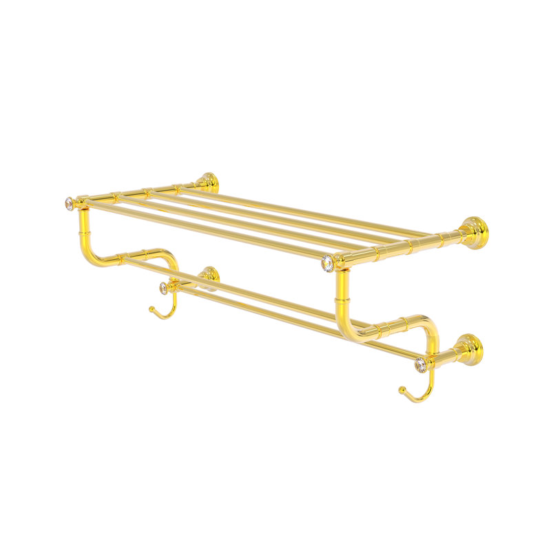 Porte-serviettes mural Freyja, Laiton poli, H 10,6 po x l 26 po x P 12,5 po