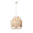 Boho 20" White 3-Tiered Wood 5-Light Dimmable Chandelier With Adjustable Chain