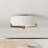 Hamlin 17.63" Wide 2-Light Semi Flush Mount With Glass Shade In Blackened Bronze/Brushed Brass-86753193